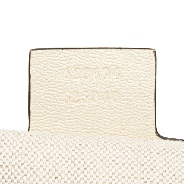 グッチ GGキャンバス ホースビット1955 トートバッグ 623694 ベージュ ホワイト キャンバス レザー レディース GUCCI 【中古】