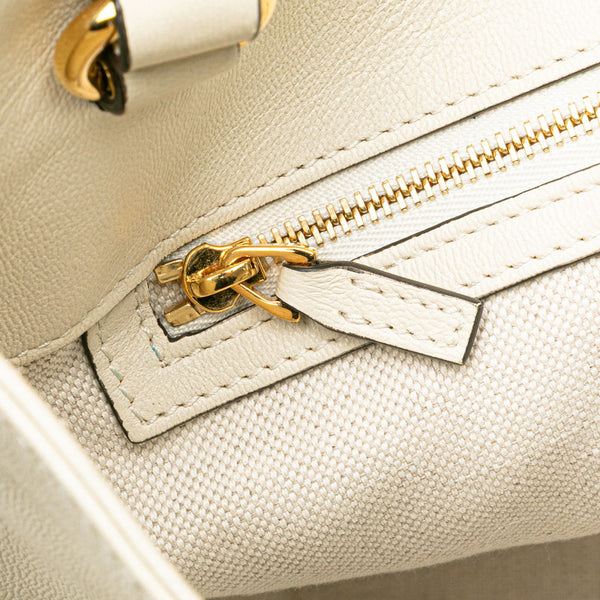 グッチ GGキャンバス ホースビット1955 トートバッグ 623694 ベージュ ホワイト キャンバス レザー レディース GUCCI 【中古】