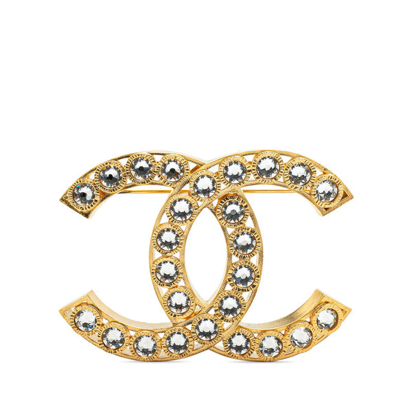 シャネル ココマーク ラインストーン ブローチ ゴールド メッキ レディース CHANEL 【中古】