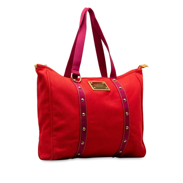 ルイ ヴィトン アンティグア カバGM ハンドバッグ トートバッグ M40031 ルージュ パープル キャンバス レザー レディース LOUIS VUITTON 【中古】