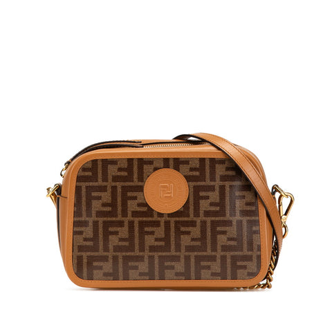 フェンディ ズッカ キャム 斜め掛け ショルダーバッグ 8BT287 ブラウン PVC レザー レディース FENDI 【中古】