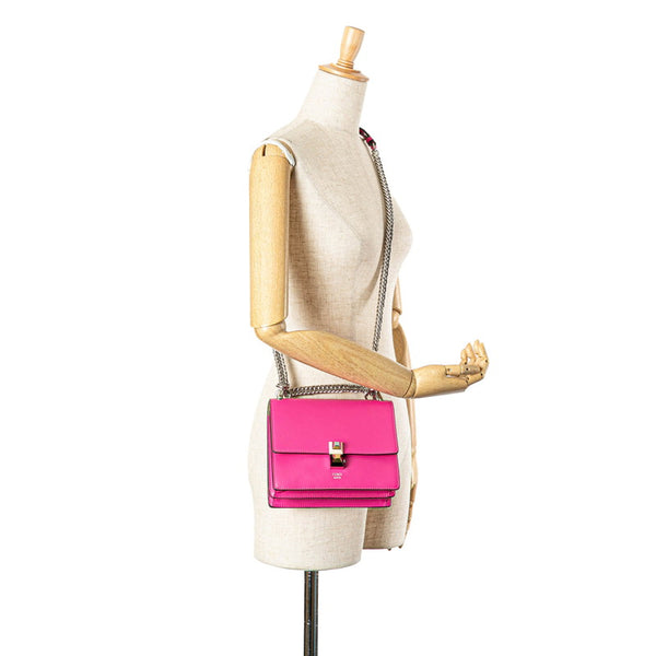 フェンディ キャナイ ミニ チェーン ショルダーバッグ 8M0381 ピンク レザー レディース FENDI 【中古】