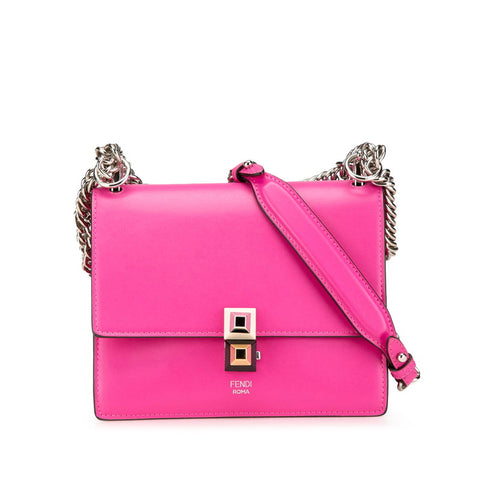 フェンディ キャナイ ミニ チェーン ショルダーバッグ 8M0381 ピンク レザー レディース FENDI 【中古】