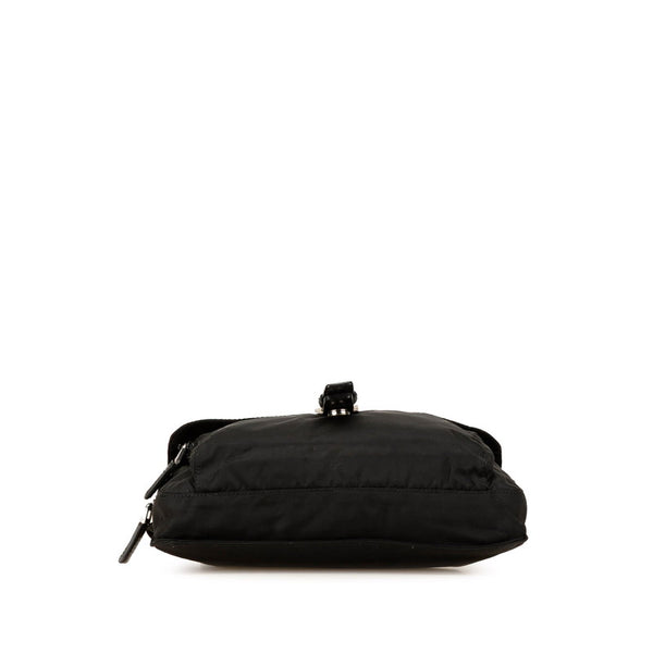 プラダ 三角ロゴプレート ショルダーバッグ ブラック ナイロン レザー レディース PRADA 【中古】