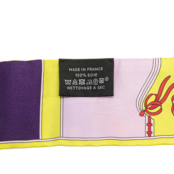 エルメス ツイリー Camails カマイユ スカーフ イエロー パープル マルチカラー シルク レディース HERMES 【中古】