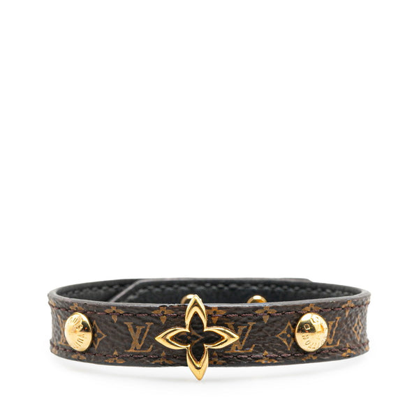 ルイ ヴィトン モノグラム ブラスレ ブルーミング ブレスレット #19 M6534E ブラウン PVC レザー レディース LOUIS VUITTON 【中古】