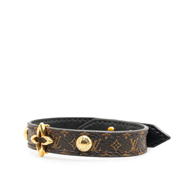 ルイ ヴィトン モノグラム ブラスレ ブルーミング ブレスレット #19 M6534E ブラウン PVC レザー レディース LOUIS VUITTON 【中古】