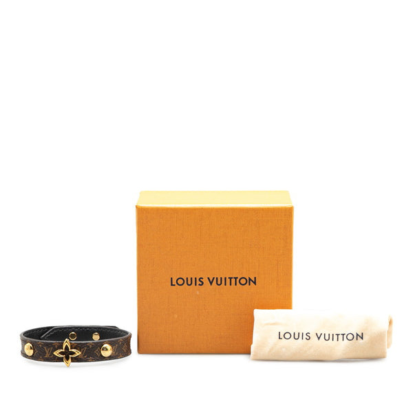 ルイ ヴィトン モノグラム ブラスレ ブルーミング ブレスレット #19 M6534E ブラウン PVC レザー レディース LOUIS VUITTON 【中古】