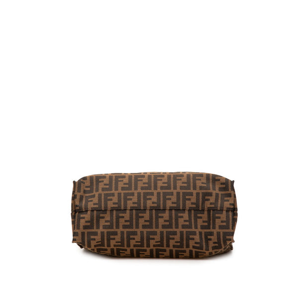 フェンディ ズッカ ハンドバッグ トートバッグ 8BH263 ブラウン キャンバス レザー レディース FENDI 【中古】