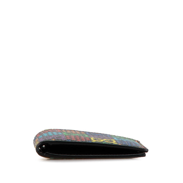 グッチ GGサイケデリック 二つ折り財布 601089 ブラック マルチカラー PVC レディース GUCCI 【中古】
