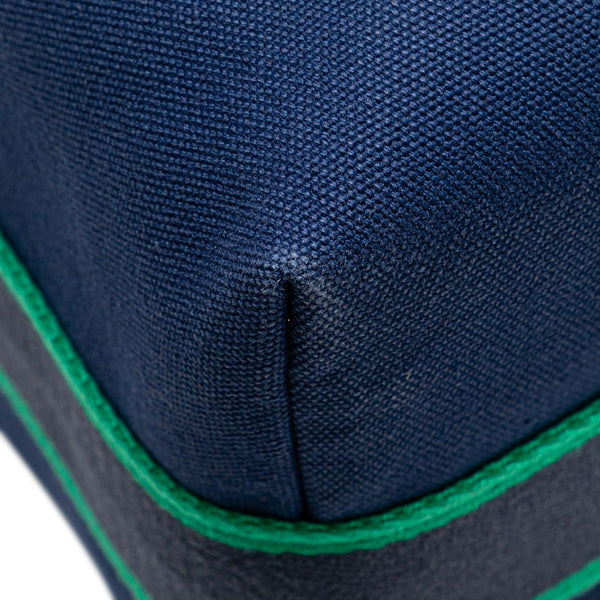 エルメス ブリッド ア ブラックGM ハンドバッグ ネイビー グリーン コットン レディース HERMES 【中古】