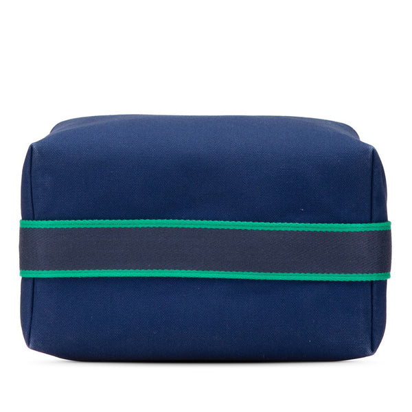 エルメス ブリッド ア ブラックGM ハンドバッグ ネイビー グリーン コットン レディース HERMES 【中古】