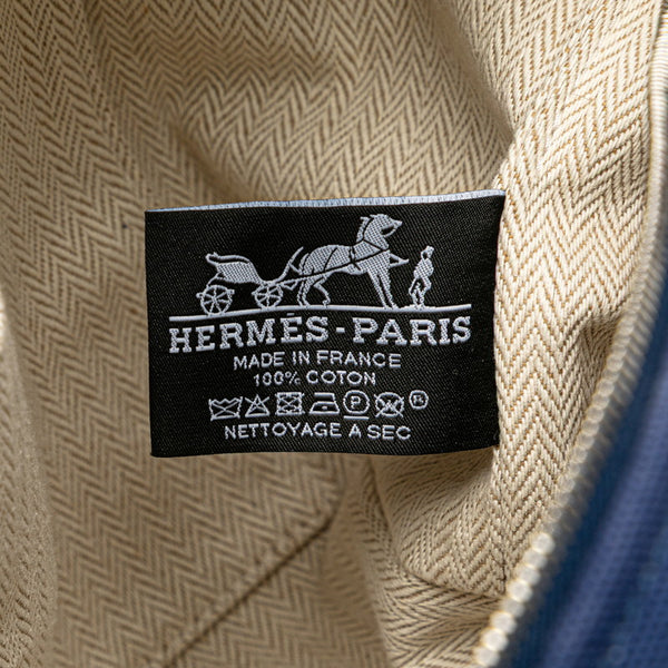 エルメス ブリッド ア ブラックGM ハンドバッグ ネイビー グリーン コットン レディース HERMES 【中古】