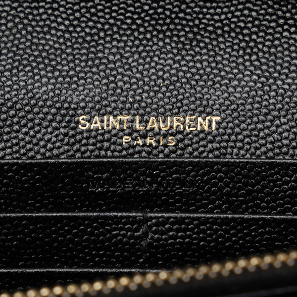 サンローラン モノグラム チェーンウォレット ショルダーバッグ 377828 ブラック ゴールド レザー レディース SAINT LAURENT 【中古】