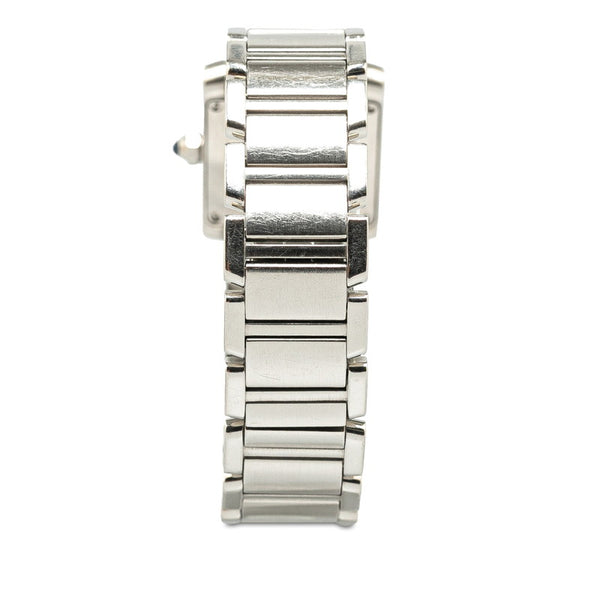 カルティエ タンクフランセーズSM 腕時計 W51008Q3 クオーツ ホワイト文字盤 ステンレススチール レディース CARTIER 【中古】