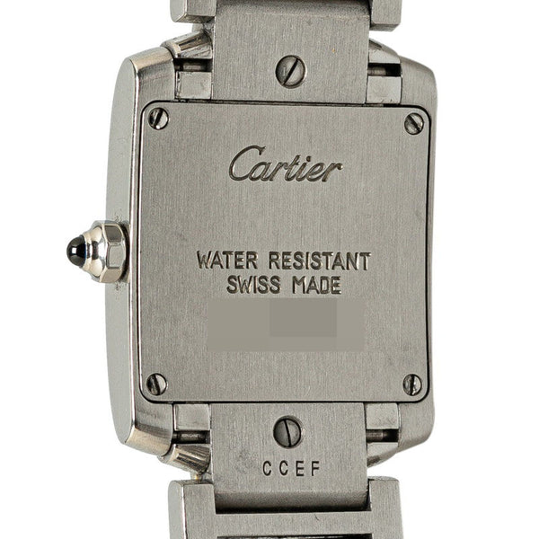 カルティエ タンクフランセーズSM 腕時計 W51008Q3 クオーツ ホワイト文字盤 ステンレススチール レディース CARTIER 【中古】