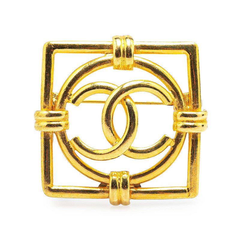 シャネル ココマーク スクエア サークル ブローチ ゴールド メッキ レディース CHANEL 【中古】