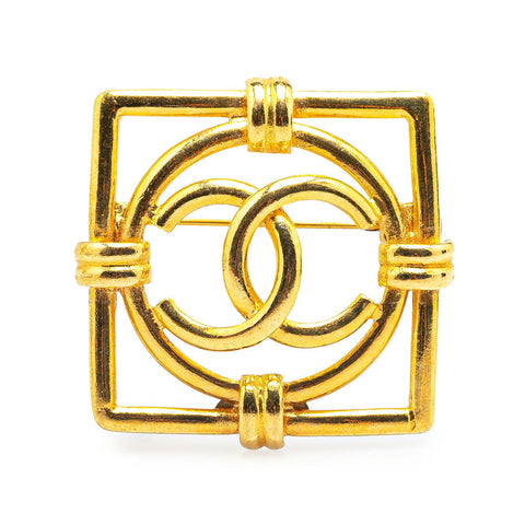 シャネル ココマーク スクエア サークル ブローチ ゴールド メッキ レディース CHANEL 【中古】