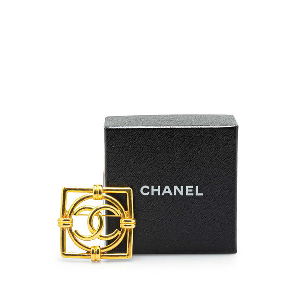 シャネル ココマーク スクエア サークル ブローチ ゴールド メッキ レディース CHANEL 【中古】