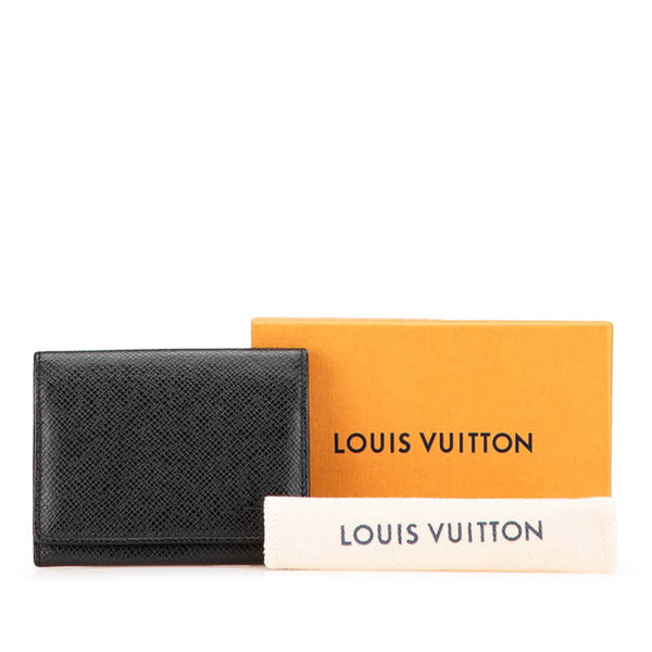 ルイ ヴィトン タイガ  アンヴェロップ カルト ドゥ ヴィジット  カードケース M64595 ノワール ブラック レザー レディース LOUIS VUITTON 【中古】