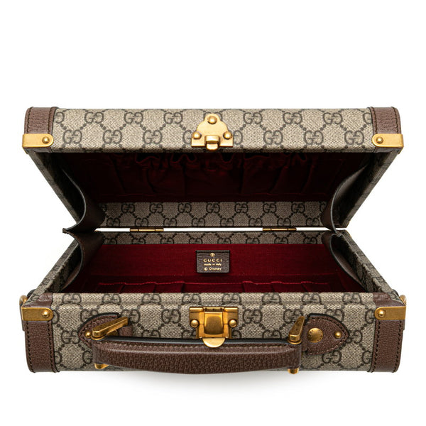 グッチ × ディズニー Disney GGスプリーム ハンドバッグ ショルダーバッグ 2WAY 633587 ベージュ ブラウン PVC レザー レディース GUCCI 【中古】