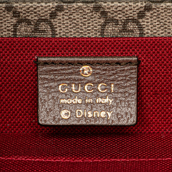 グッチ × ディズニー Disney GGスプリーム ハンドバッグ ショルダーバッグ 2WAY 633587 ベージュ ブラウン PVC レザー レディース GUCCI 【中古】