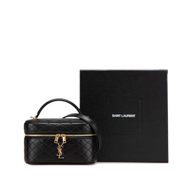 サンローラン ギャビー ミニ バニティバッグ ショルダーバッグ 2WAY ブラック レザー レディース SAINT LAURENT 【中古】
