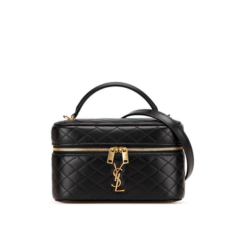 サンローラン ギャビー ミニ バニティバッグ ショルダーバッグ 2WAY ブラック レザー レディース SAINT LAURENT 【中古】