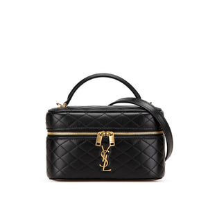 サンローラン ギャビー ミニ バニティバッグ ショルダーバッグ 2WAY ブラック レザー レディース SAINT LAURENT 【中古】