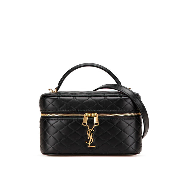 サンローラン ギャビー ミニ バニティバッグ ショルダーバッグ 2WAY ブラック レザー レディース SAINT LAURENT 【中古】