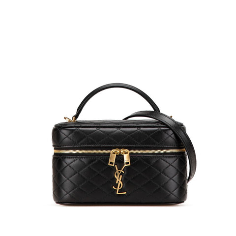 サンローラン ギャビー ミニ バニティバッグ ショルダーバッグ 2WAY ブラック レザー レディース SAINT LAURENT 【中古】