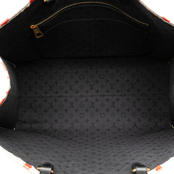 ルイ ヴィトン モノグラム ジャイアント LV クラフティ オンザゴーGM ハンドバッグ ショルダーバッグ M45358 クレームルージュ レザー レディース LOUIS VUITTON 【中古】