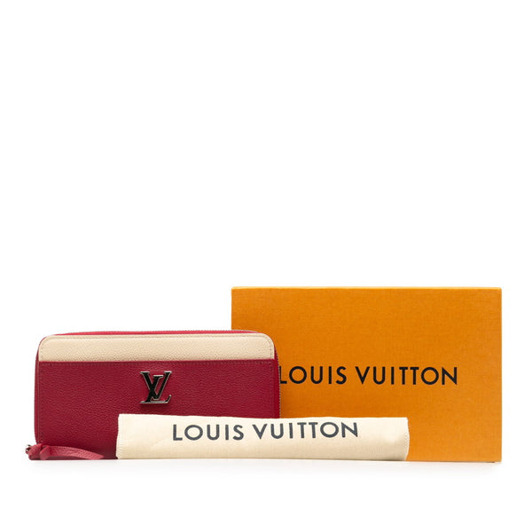 ルイ ヴィトン ジッピー ロックミー バイカラー ラウンドファスナー 長財布 M63816 レッド ベージュ カーフレザー レディース LOUIS VUITTON 【中古】
