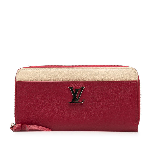 ルイ ヴィトン ジッピー ロックミー バイカラー ラウンドファスナー 長財布 M63816 レッド ベージュ カーフレザー レディース LOUIS VUITTON 【中古】