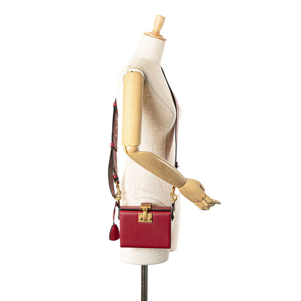 ディオール アディクト スモールボックス 斜め掛け ショルダーバッグ レッド レザー レディース Dior 【中古】