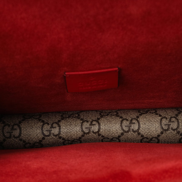 グッチ GGスプリーム デュオニュソス チェーン ショルダーバッグ 421970 ベージュ レッド PVC スウェード レディース GUCCI 【中古】