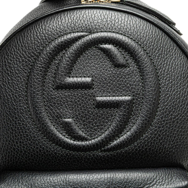 グッチ インターロッキングG ソーホー リュック バックパック 536192 ブラック レザー レディース GUCCI 【中古】