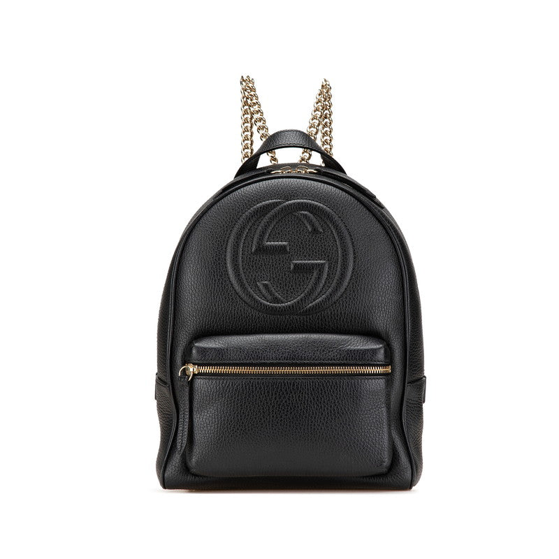 グッチ インターロッキングG ソーホー リュック バックパック 536192 ブラック レザー レディース GUCCI 【中古】