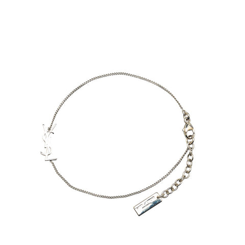 サンローラン ロゴ ブレスレット シルバー メタル レディース SAINT LAURENT 【中古】