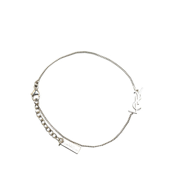 サンローラン ロゴ ブレスレット シルバー メタル レディース SAINT LAURENT 【中古】