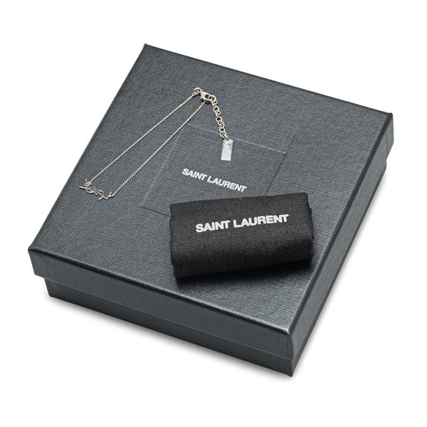 サンローラン ロゴ ブレスレット シルバー メタル レディース SAINT LAURENT 【中古】