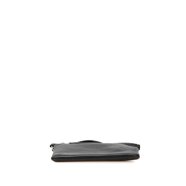 サンローラン ロゴ ショルダーバッグ 581697 ブラック レザー レディース SAINT LAURENT 【中古】