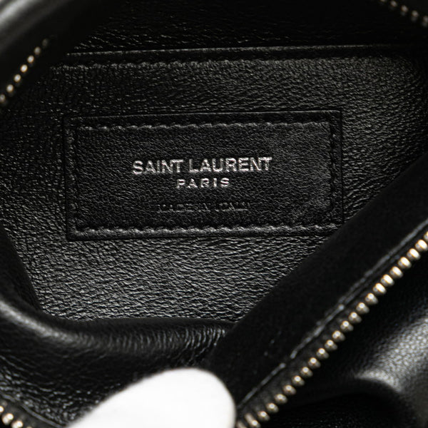 サンローラン ロゴ ショルダーバッグ 581697 ブラック レザー レディース SAINT LAURENT 【中古】