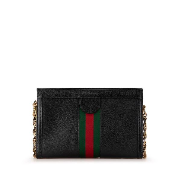 グッチ オフィディア シェリーライン チェーン 斜め掛け ショルダーバッグ 503877 ブラック レザー レディース GUCCI 【中古】