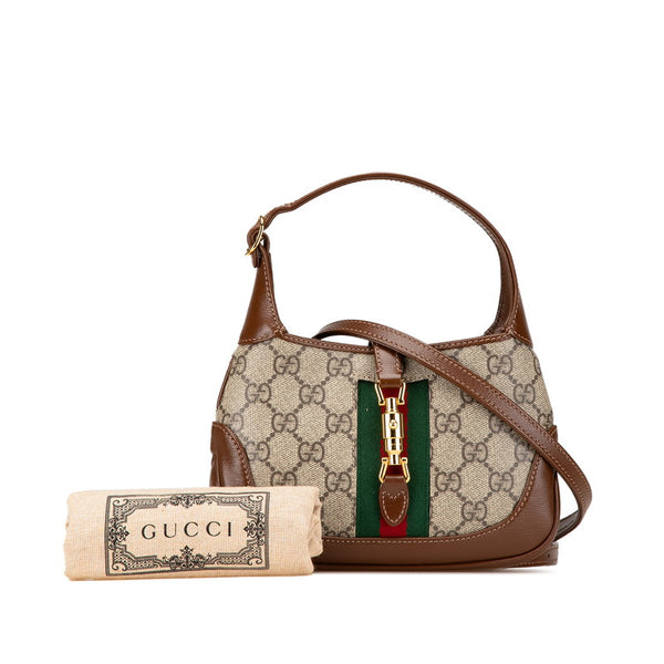グッチ オフィディア GGスプリーム ジャッキー 1961 ハンドバッグ ショルダーバッグ 2WAY 637092 ベージュ ブラウン PVC レザー レディース GUCCI 【中古】