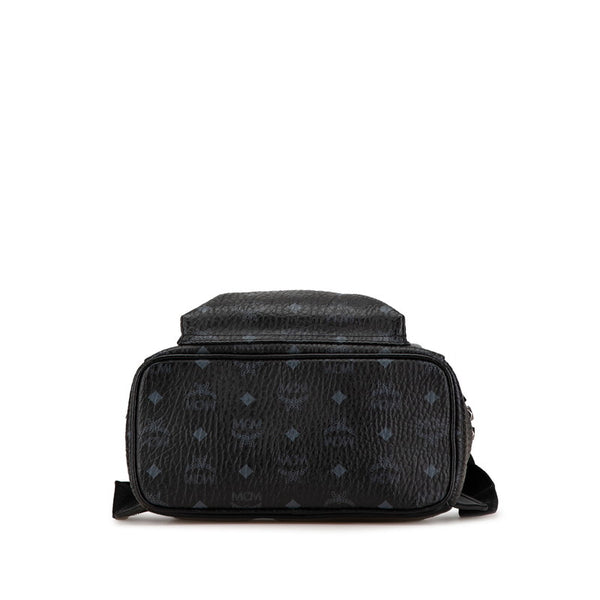 エム シー エム ヴィセトス ロゴグラム スタッズ リュック バックパック ブラック レザー レディース MCM 【中古】