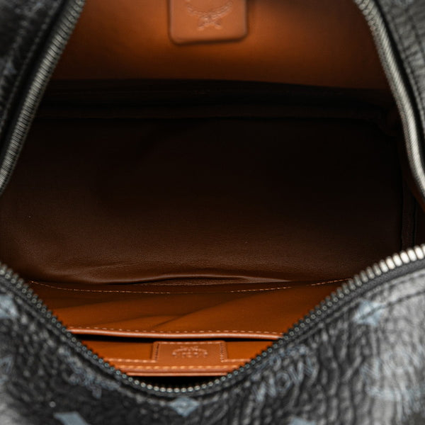 エム シー エム ヴィセトス ロゴグラム スタッズ リュック バックパック ブラック レザー レディース MCM 【中古】