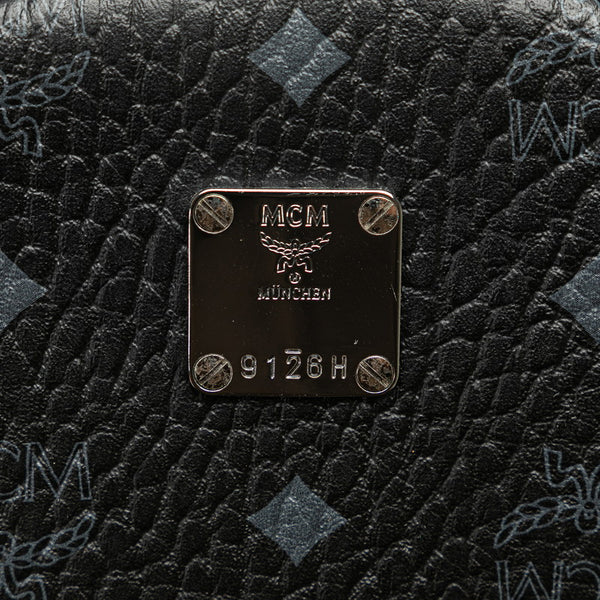 エム シー エム ヴィセトス ロゴグラム スタッズ リュック バックパック ブラック レザー レディース MCM 【中古】