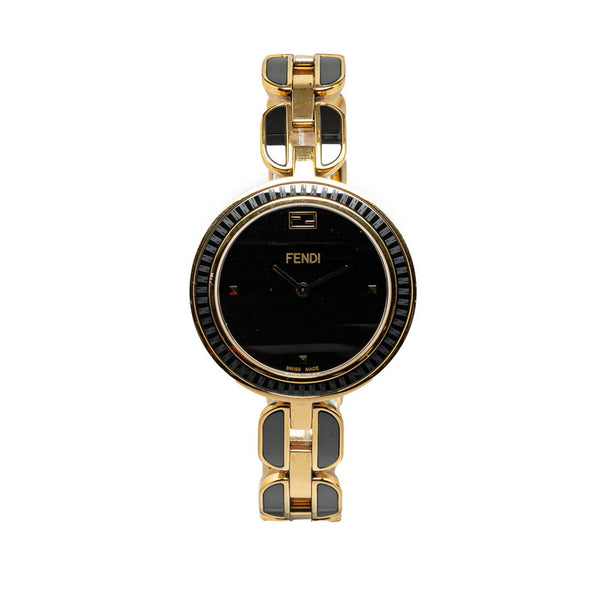 フェンディ マイウェイ 腕時計 35000M クオーツ ブラック文字盤 ステンレススチール レディース FENDI 【中古】