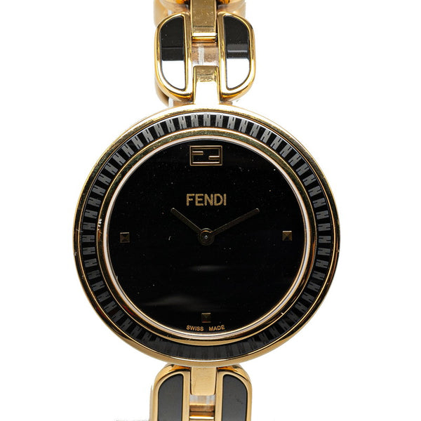 フェンディ マイウェイ 腕時計 35000M クオーツ ブラック文字盤 ステンレススチール レディース FENDI 【中古】